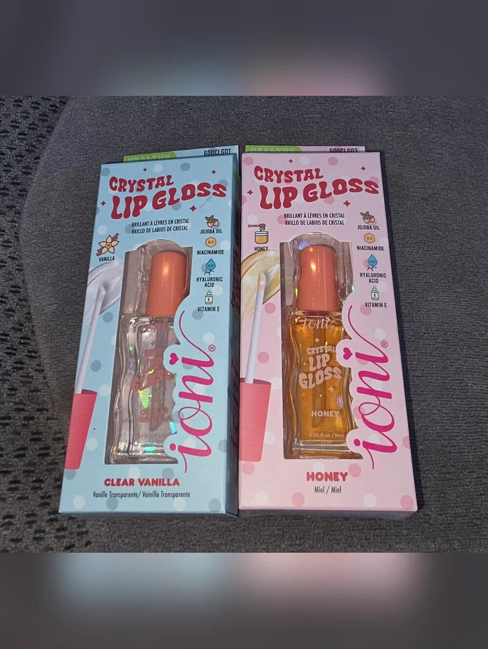 Ioni Crystal Lip Gloss - Clear Vanilla & Honey 0.30fl Oz BNIB